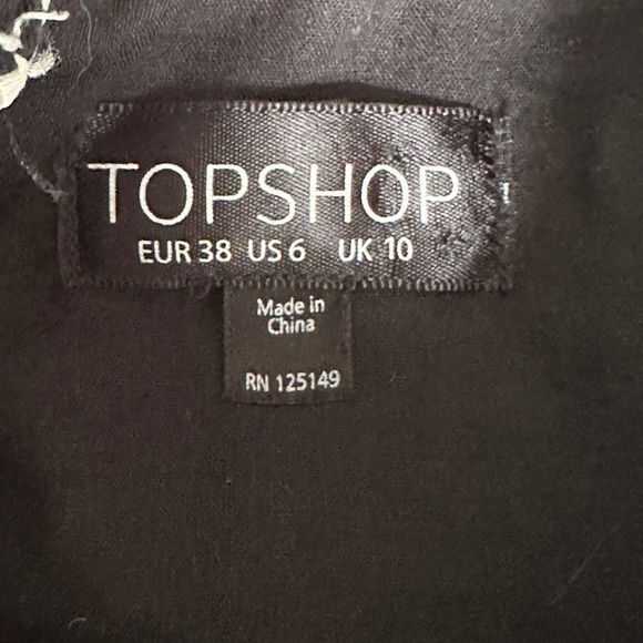 TOPSHOP Women's Mini Dress Cream Black Striped Patterned Size 6 - Picture 6 of 8